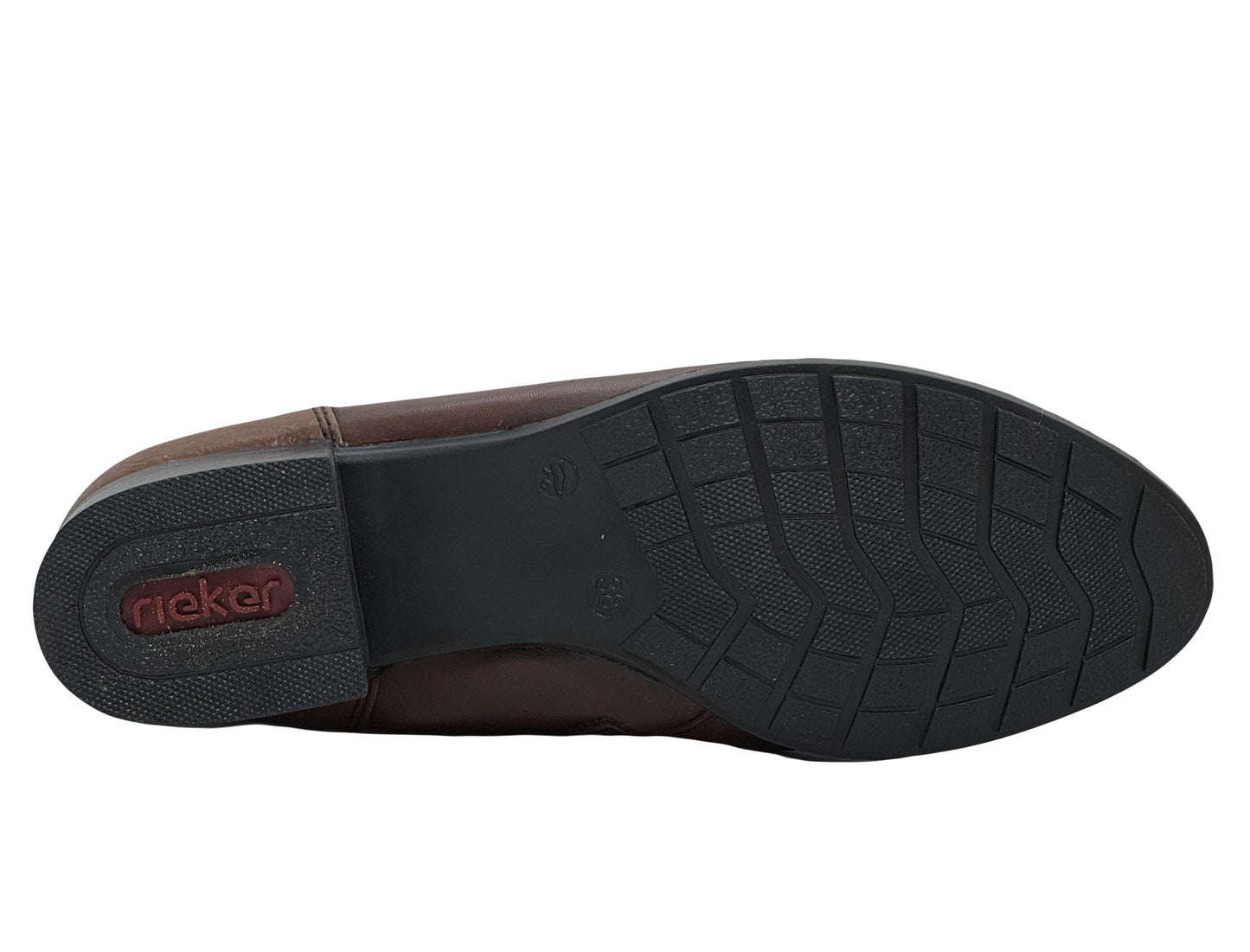 Rieker Ladies Button Detail Rushed Front Ankle Boot