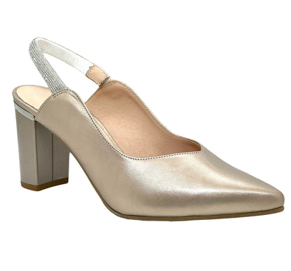 Bioeco Leather Block Heel Slingback