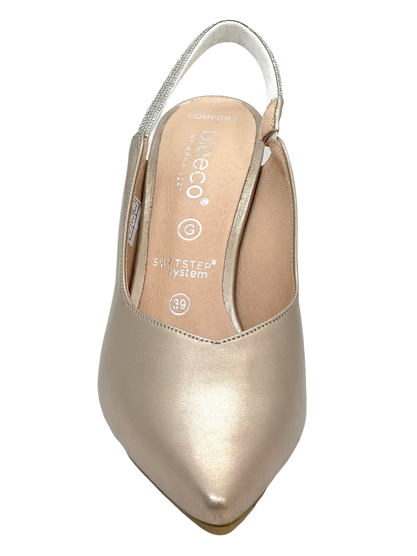 Bioeco Leather Block Heel Slingback