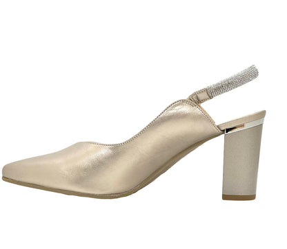 Bioeco Leather Block Heel Slingback