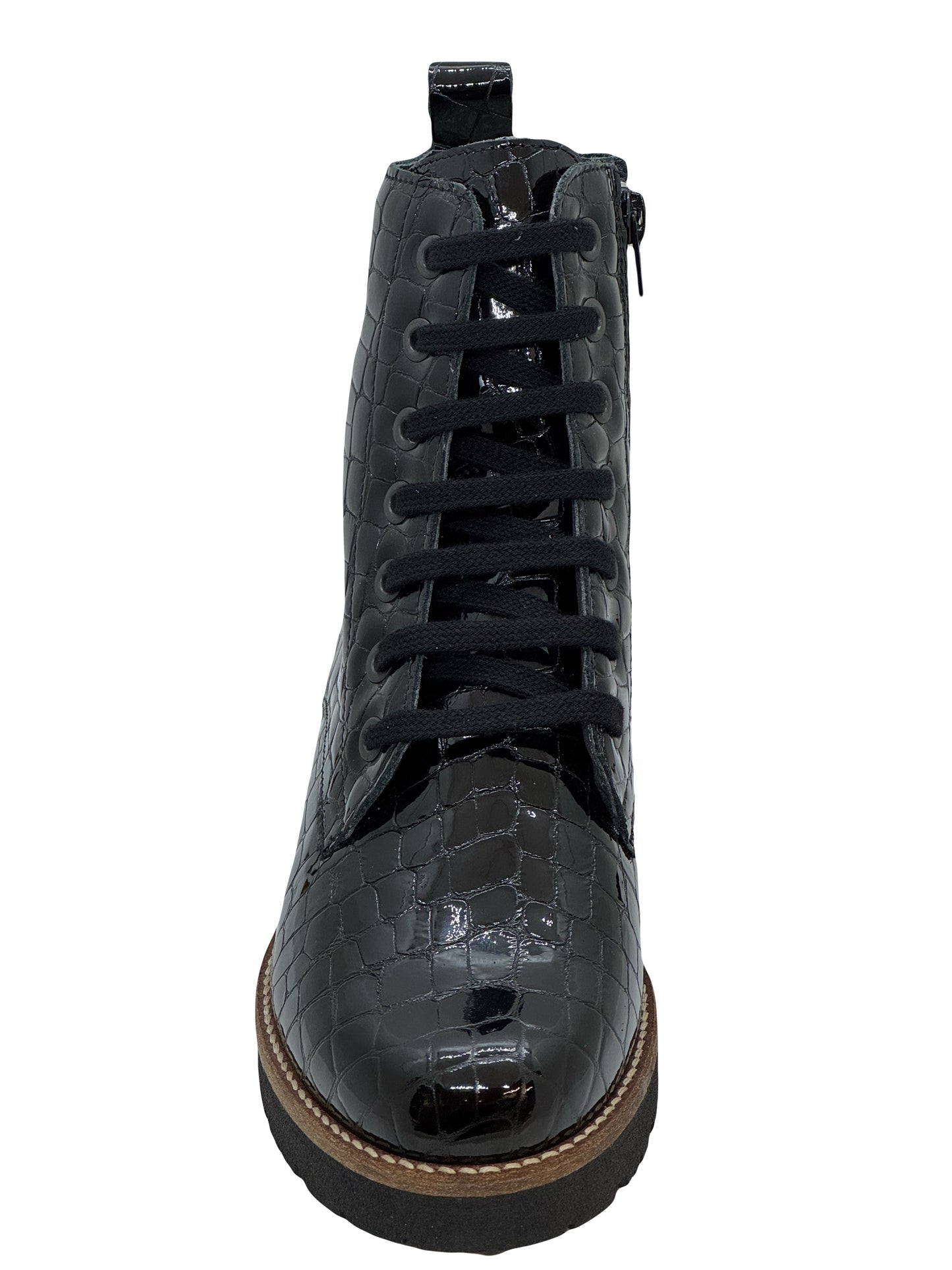 Pitillos Ladies Croco Chunky Sole Lace Boot