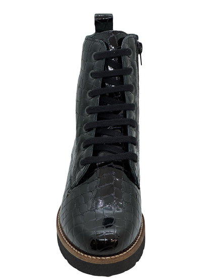 Pitillos Ladies Croco Chunky Sole Lace Boot