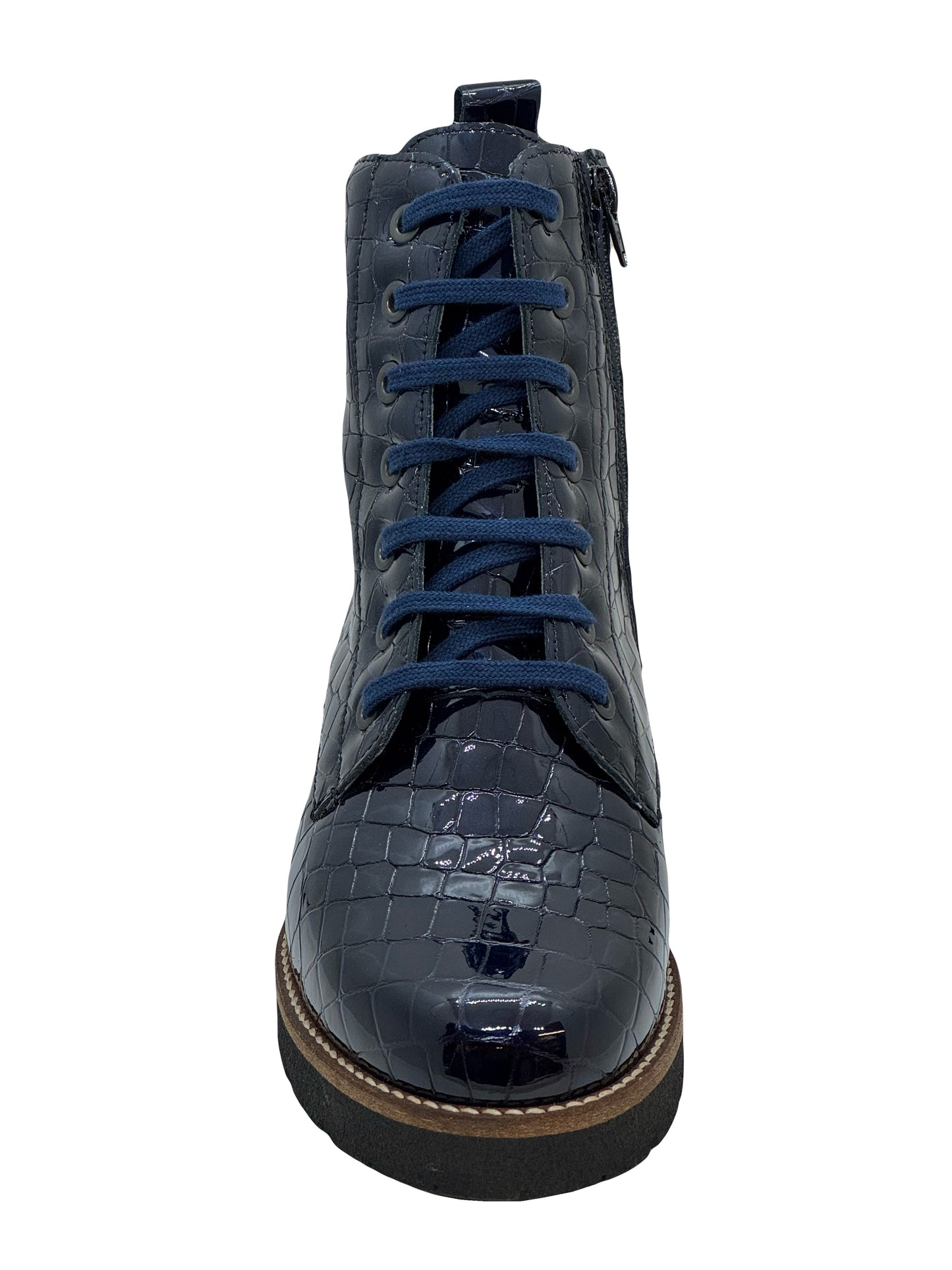 Pitillos Ladies Croco Chunky Sole Lace Boot