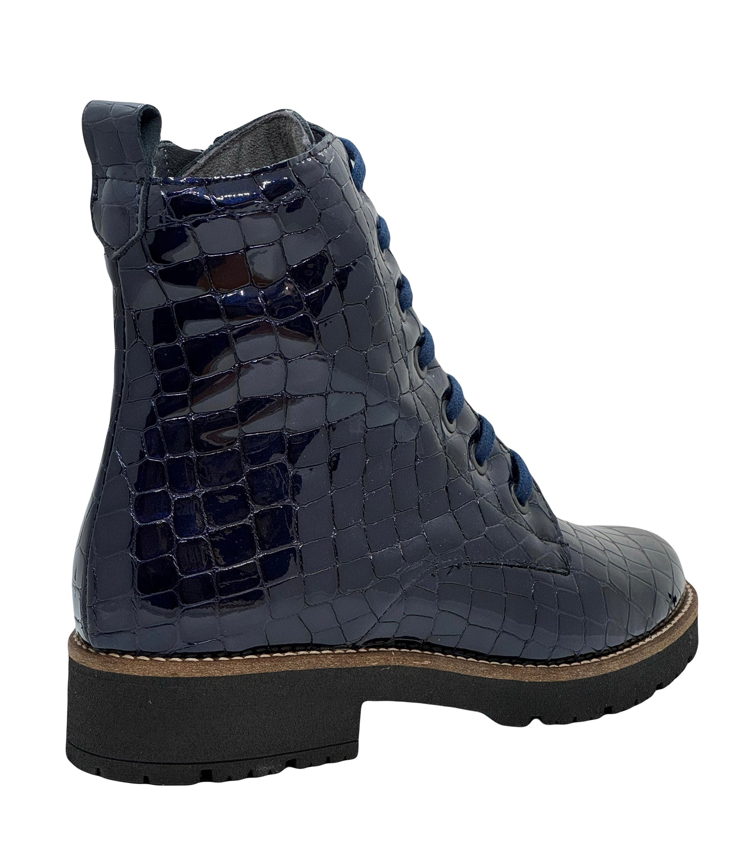 Pitillos Ladies Croco Chunky Sole Lace Boot
