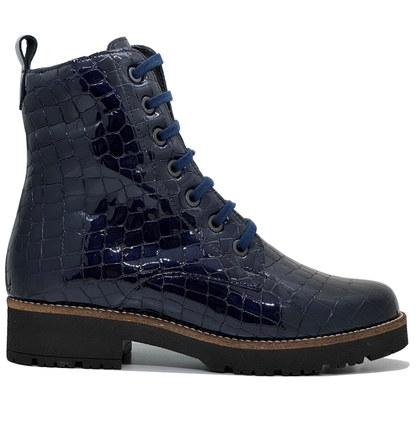 Pitillos Ladies Croco Chunky Sole Lace Boot