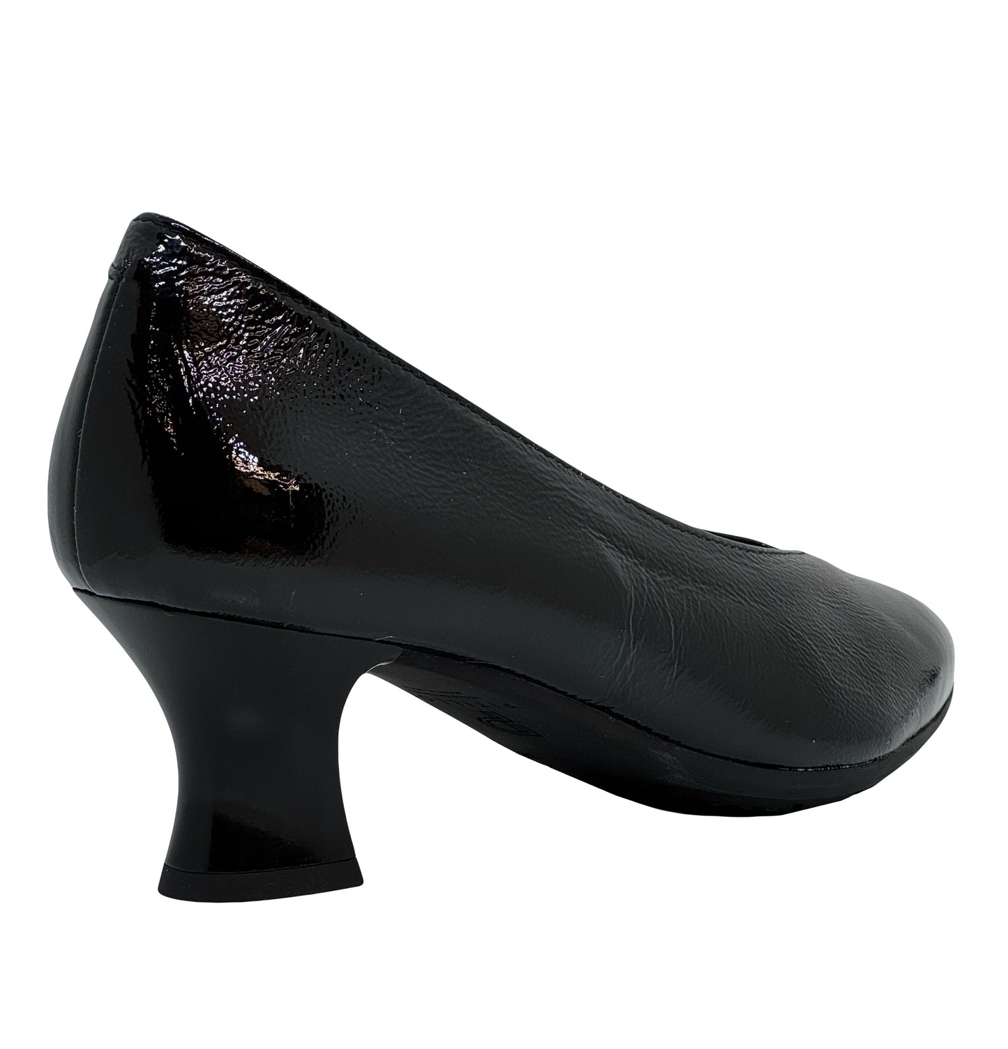 Pitillos Ladies Crinkle Patent Low Heel Court Shoe