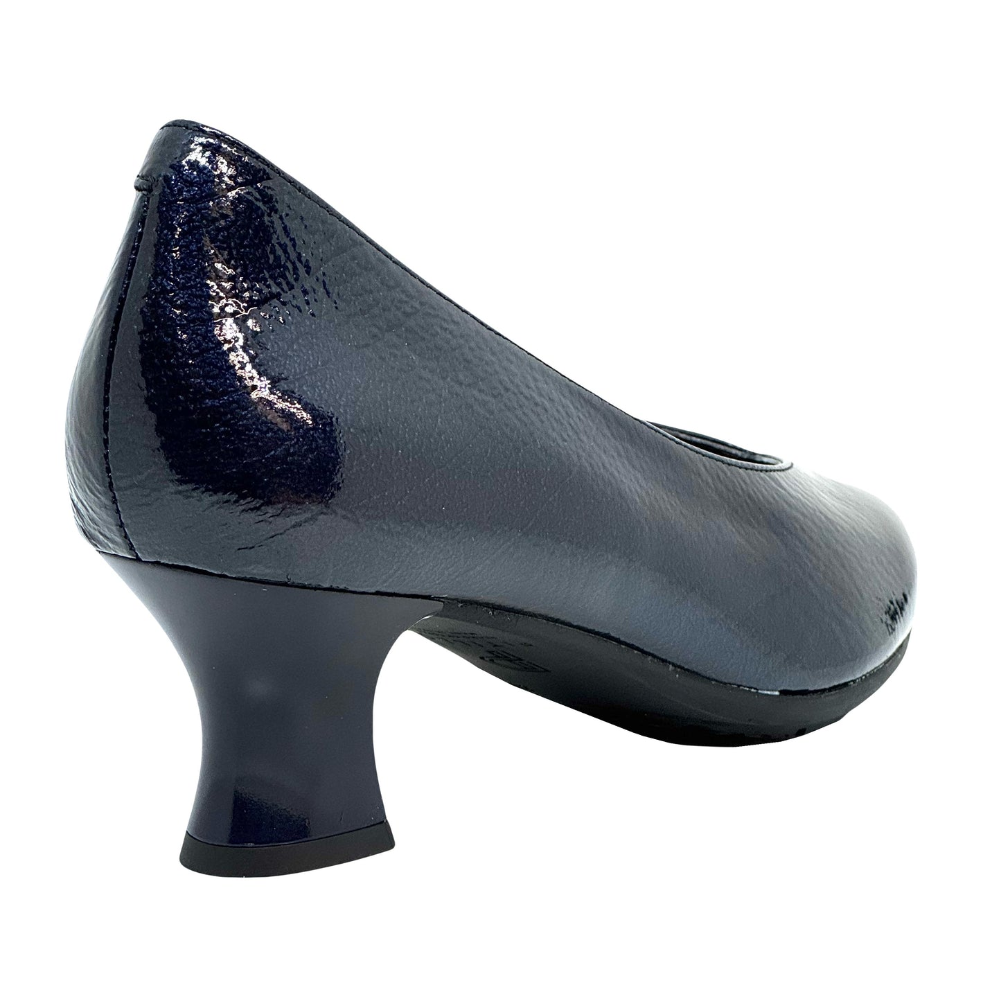 Pitillos Ladies Crinkle Patent Low Heel Court Shoe