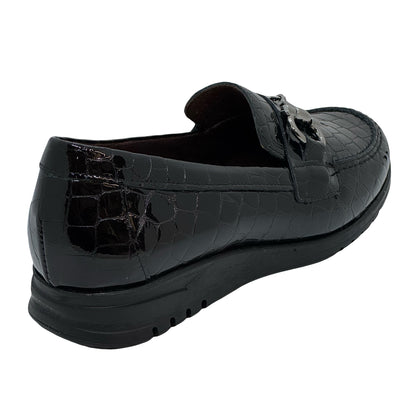 Pitillos Ladies Croco Print Snaffle Trim Loafer