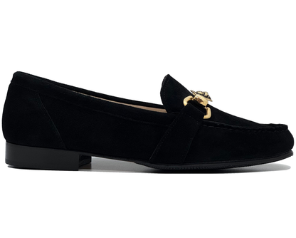 HB Black Suede Lion Head Loafer