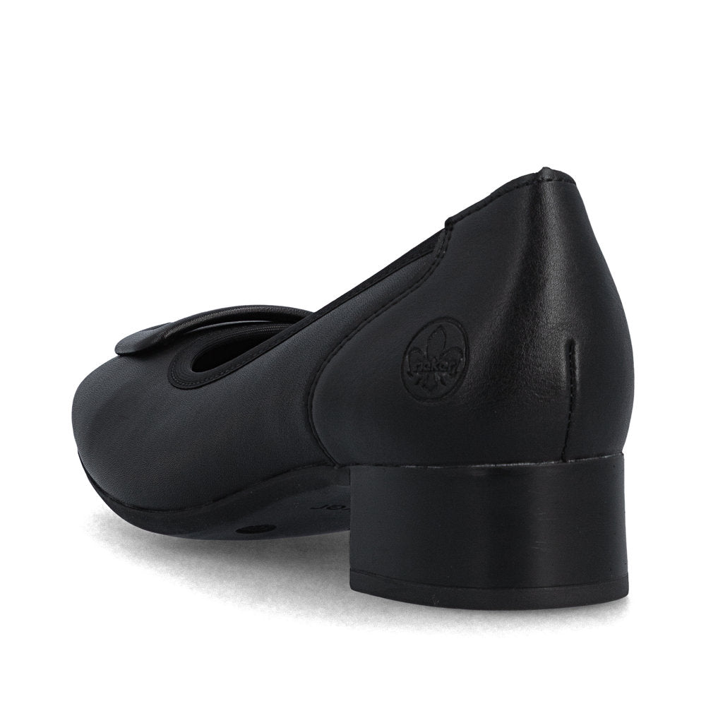 Rieker Ladies Low Heel Buckle Trim Court Shoe