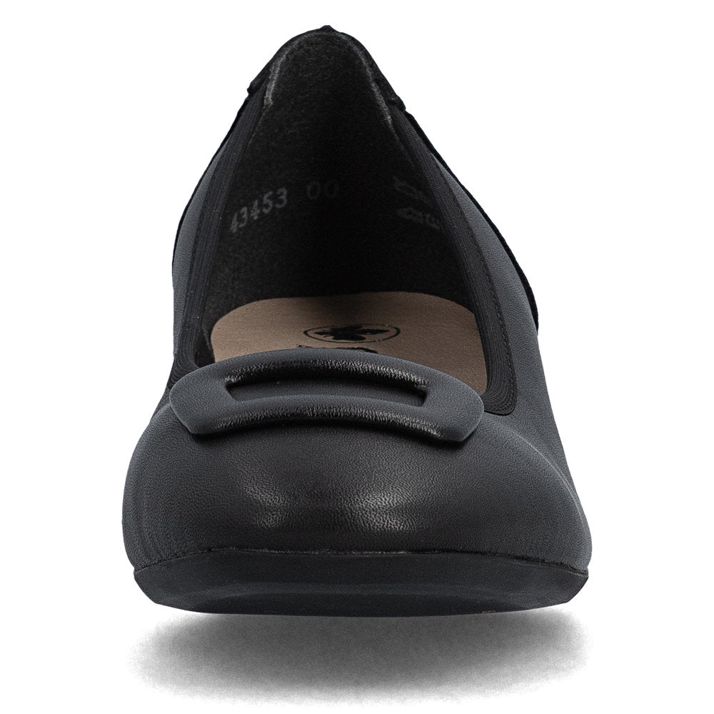 Rieker Ladies Low Heel Buckle Trim Court Shoe