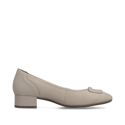 Rieker Ladies Low Heel Buckle Trim Court Shoe