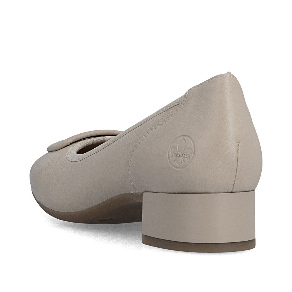 Rieker Ladies Low Heel Buckle Trim Court Shoe