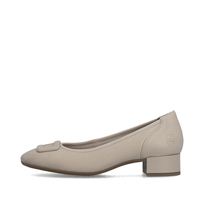 Rieker Ladies Low Heel Buckle Trim Court Shoe