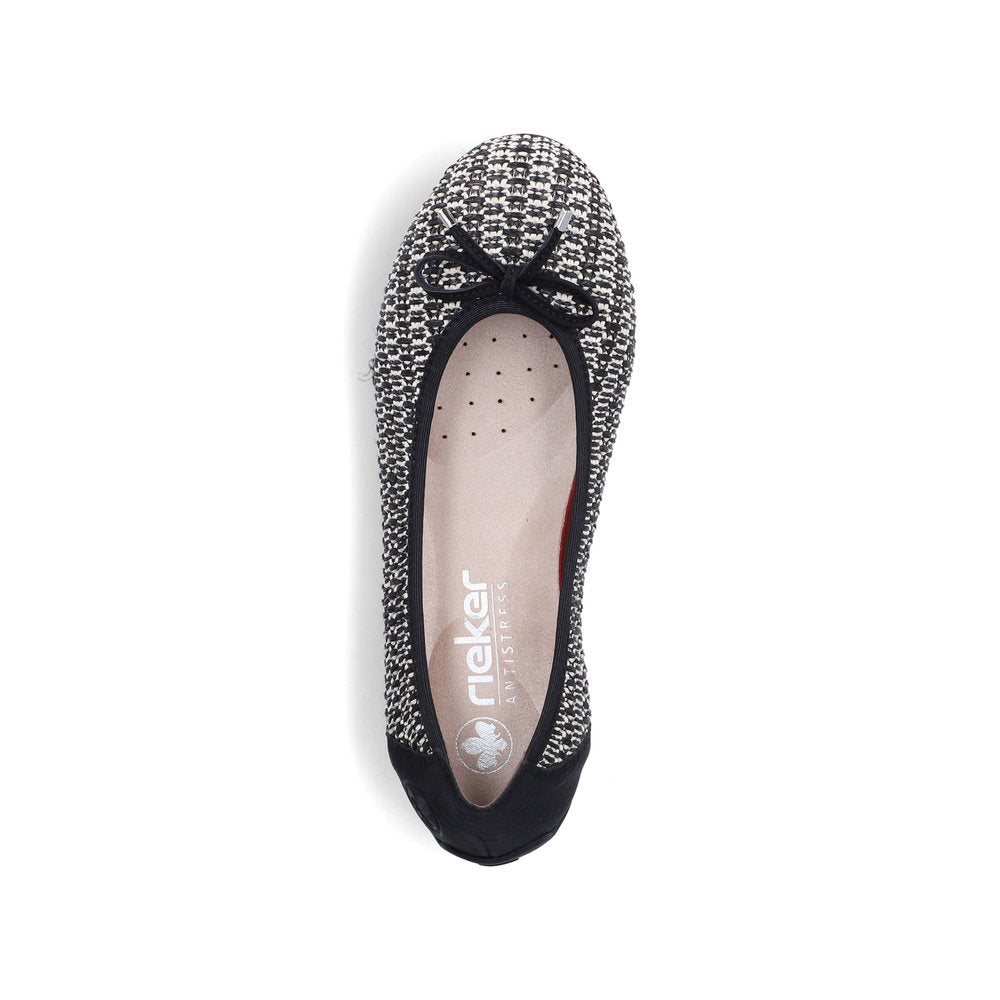 Rieker Ladies Woven Upper Flat Ballet Pump