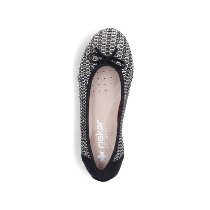 Rieker Ladies Woven Upper Flat Ballet Pump