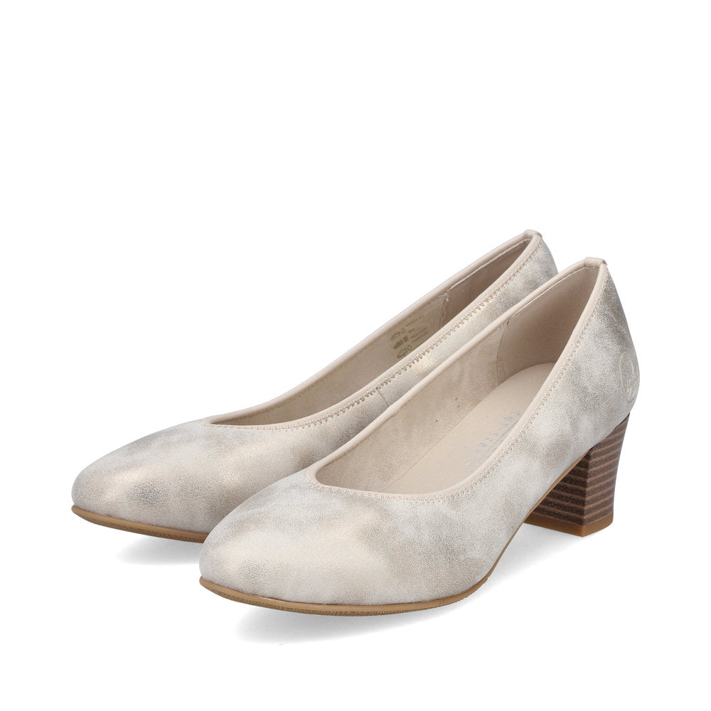 Rieker Ladies Mid Heel Almond Toe Court Shoe