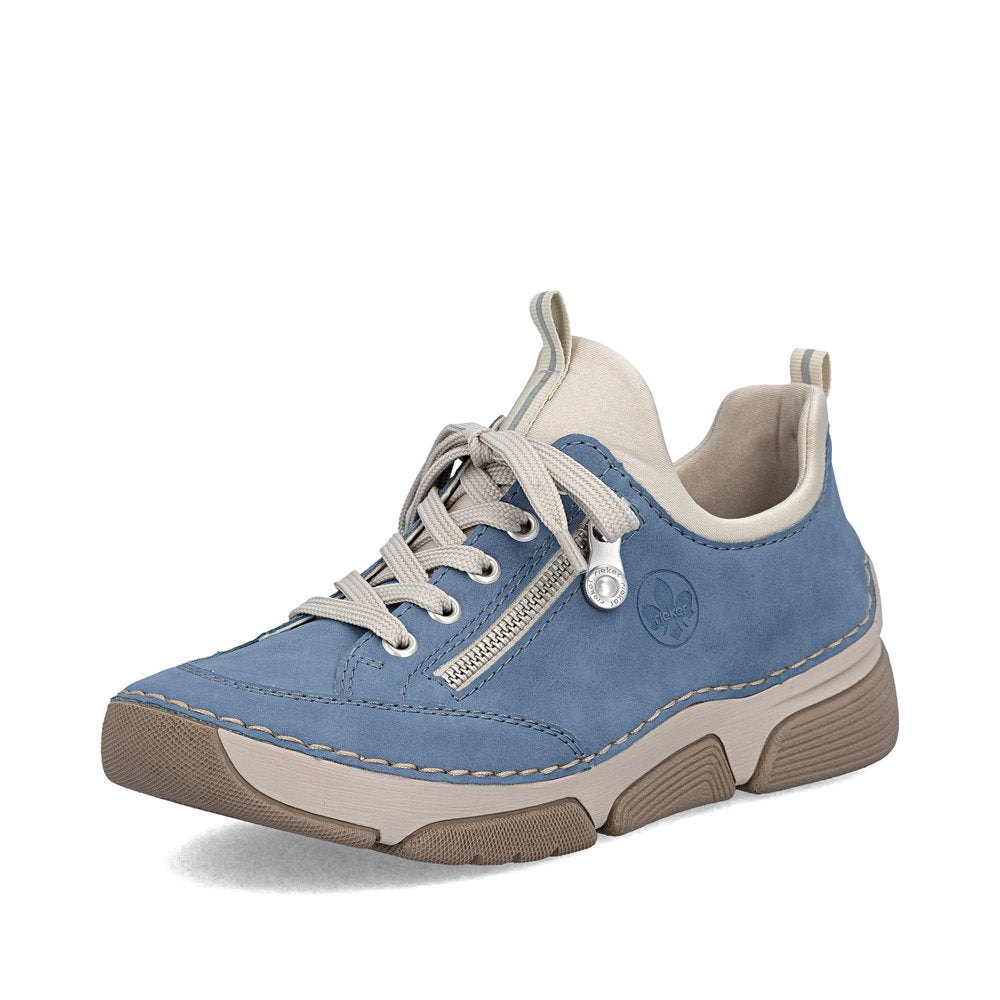 Rieker Ladies Faux Lace Stretch Back Casual Shoe