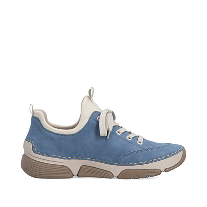 Rieker Ladies Faux Lace Stretch Back Casual Shoe