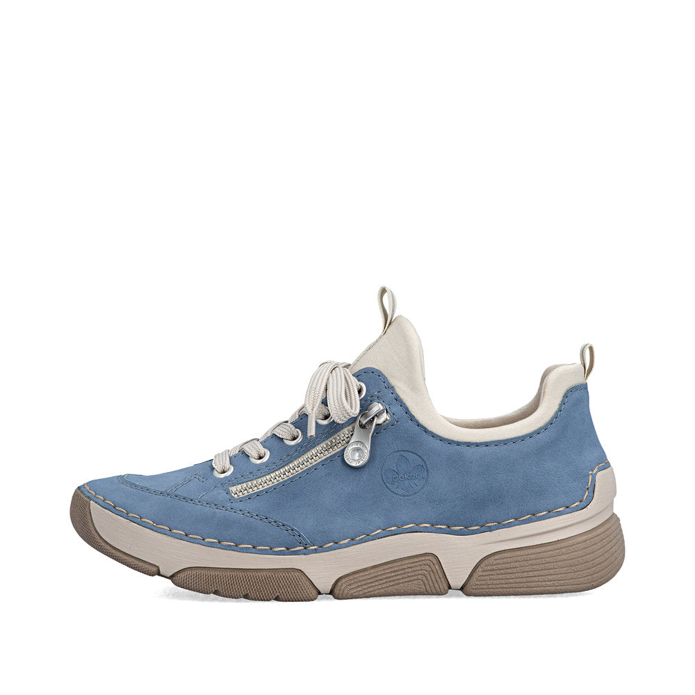 Rieker Ladies Faux Lace Stretch Back Casual Shoe