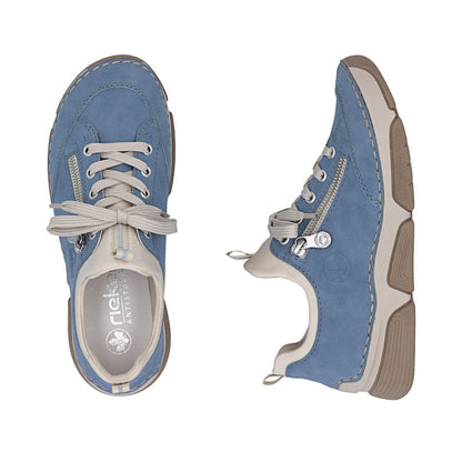 Rieker Ladies Faux Lace Stretch Back Casual Shoe