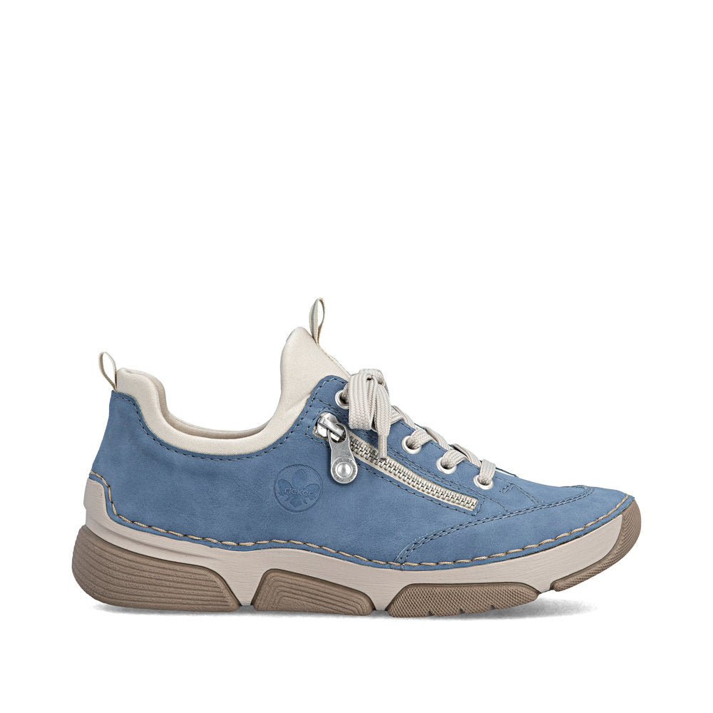 Rieker Ladies Faux Lace Stretch Back Casual Shoe