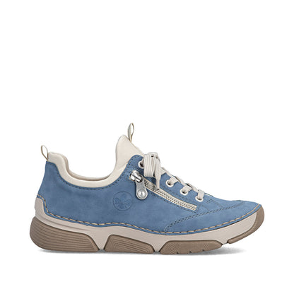 Rieker Ladies Faux Lace Stretch Back Casual Shoe