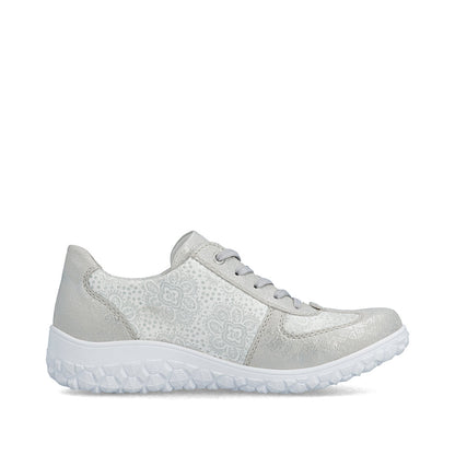 Rieker Ladies Wide Fit Stretch Fabric Zip Side Lace Casual
