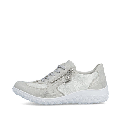 Rieker Ladies Wide Fit Stretch Fabric Zip Side Lace Casual