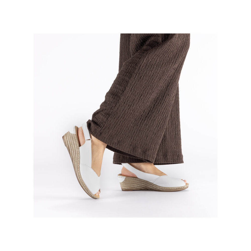 Rieker Ladies Peep Toe Sling Back Wedge Sandal