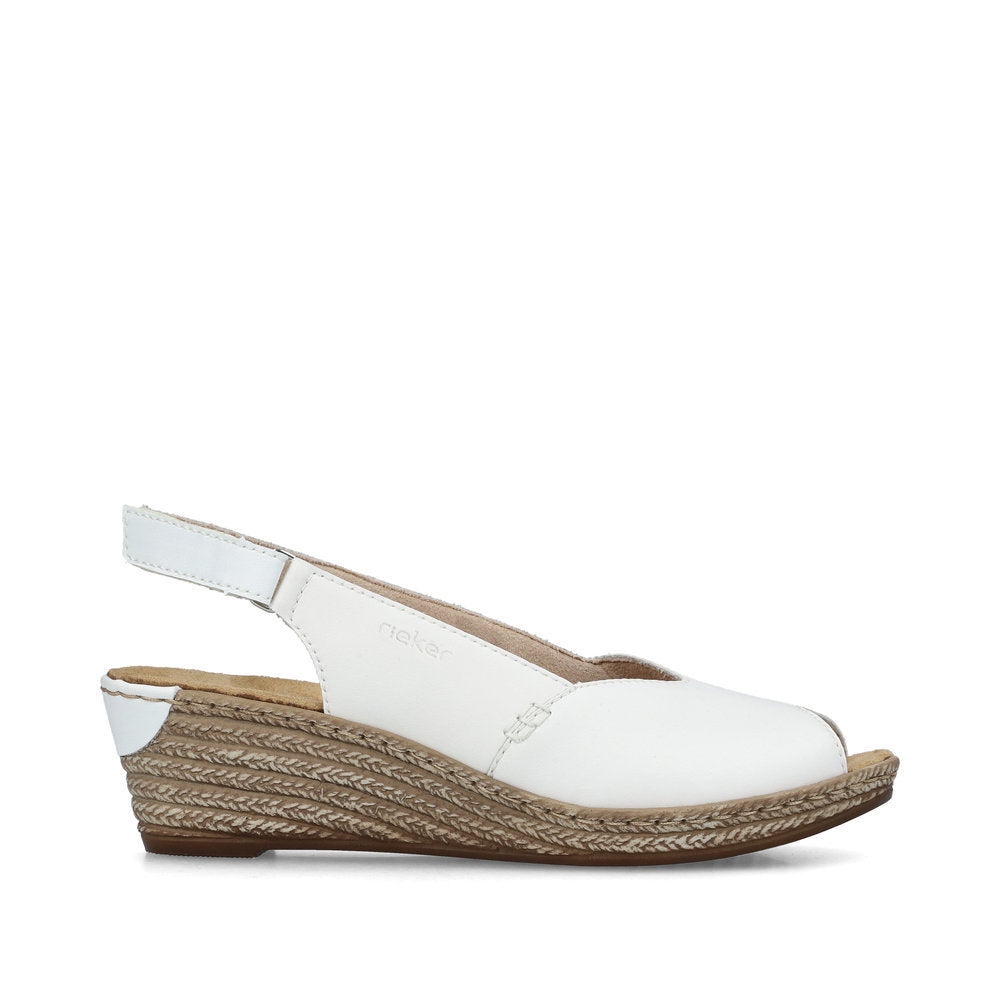 Rieker Ladies Peep Toe Sling Back Wedge Sandal