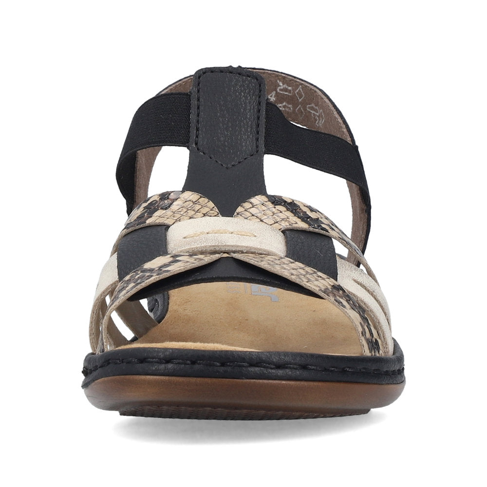 Rieker Ladies Elastic Side Strap Flat Sandal