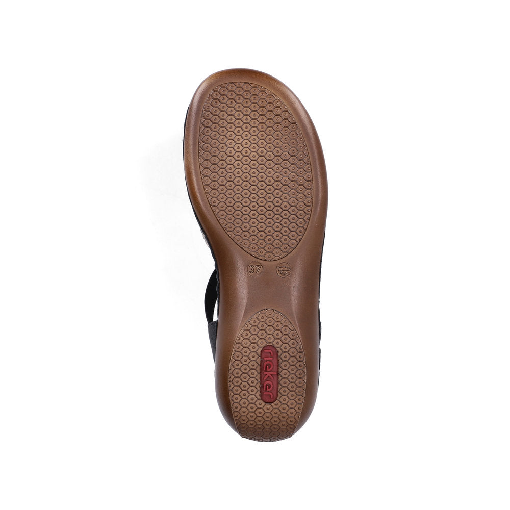 Rieker Ladies Elastic Side Strap Flat Sandal