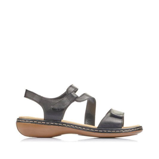 Rieker Ladies Sandal Cross Strap Velco