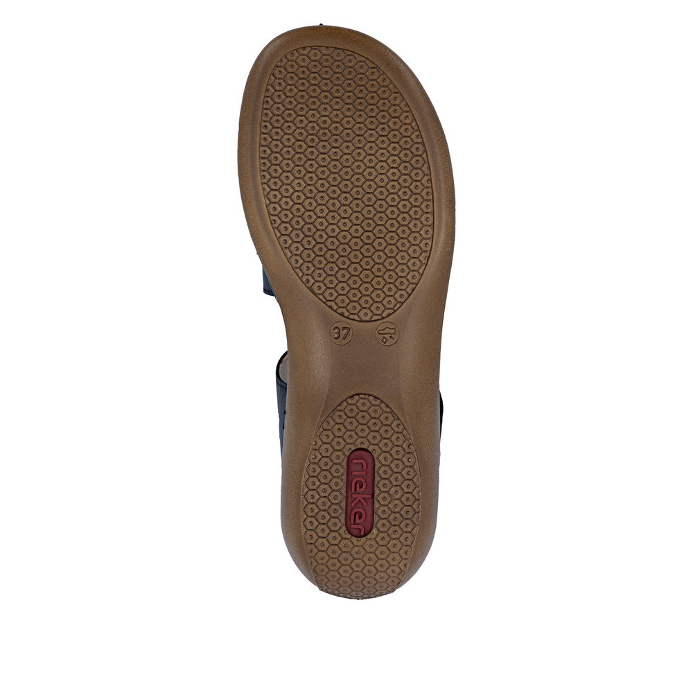 Rieker Ladies Low Heel Velcro Strap Sandal