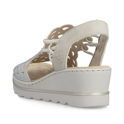 Rieker Ladies High Front Sparkle Wedge Heel Sandal