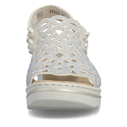 Rieker Ladies High Front Sparkle Wedge Heel Sandal