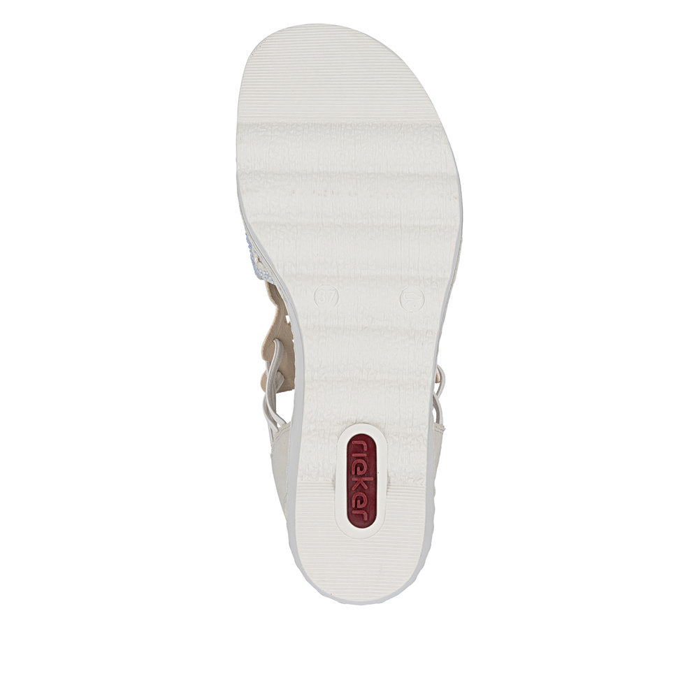 Rieker Ladies High Front Sparkle Wedge Heel Sandal