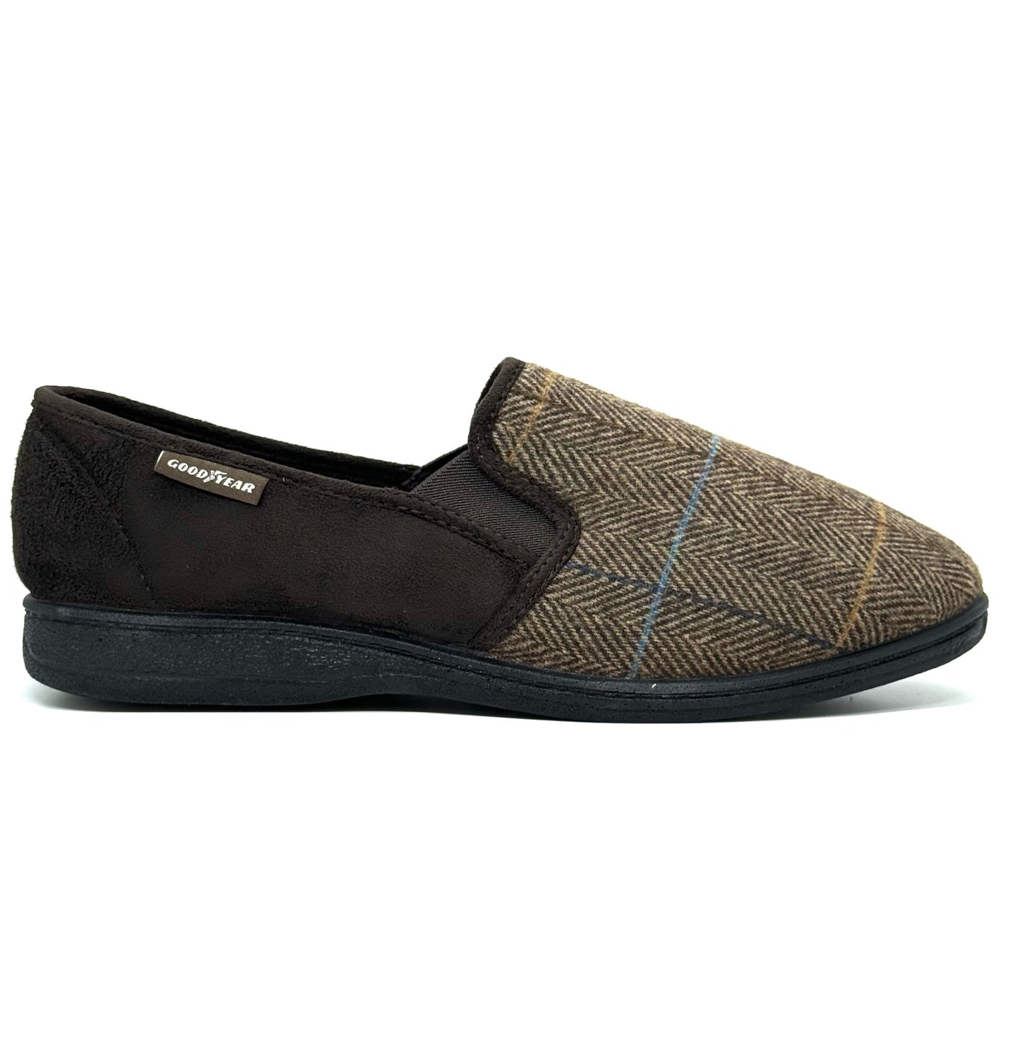 Lazy Dogz Men's Slippers Harrison Brown Tweed
