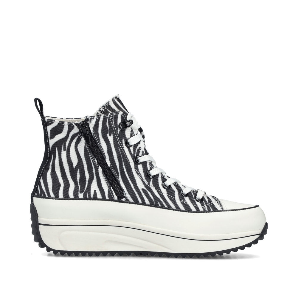 Rieker Ladies Zebra Print Canvas High Top