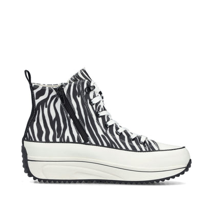 Rieker Ladies Zebra Print Canvas High Top