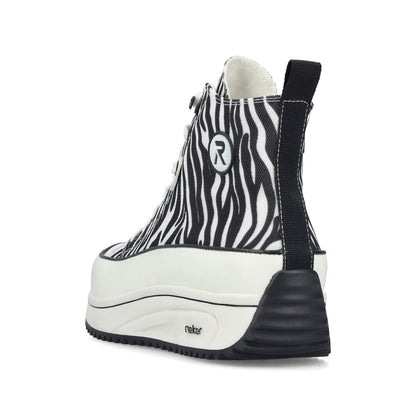 Rieker Ladies Zebra Print Canvas High Top