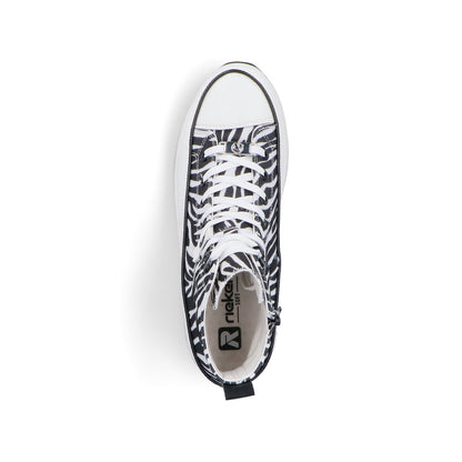 Rieker Ladies Zebra Print Canvas High Top