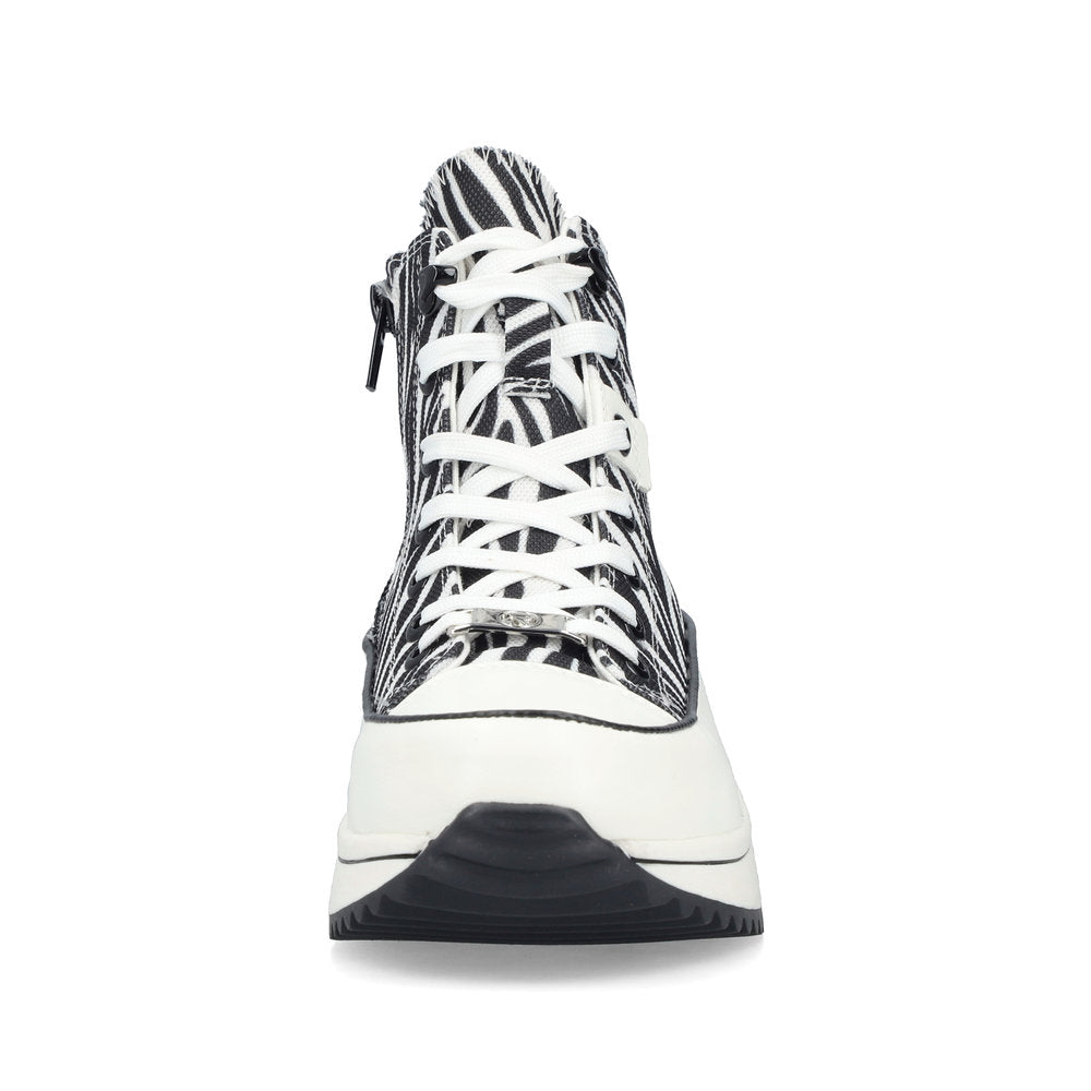 Rieker Ladies Zebra Print Canvas High Top