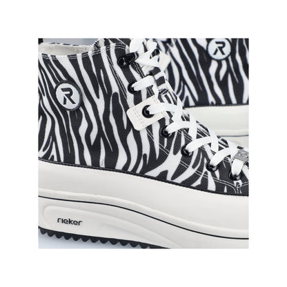 Rieker Ladies Zebra Print Canvas High Top