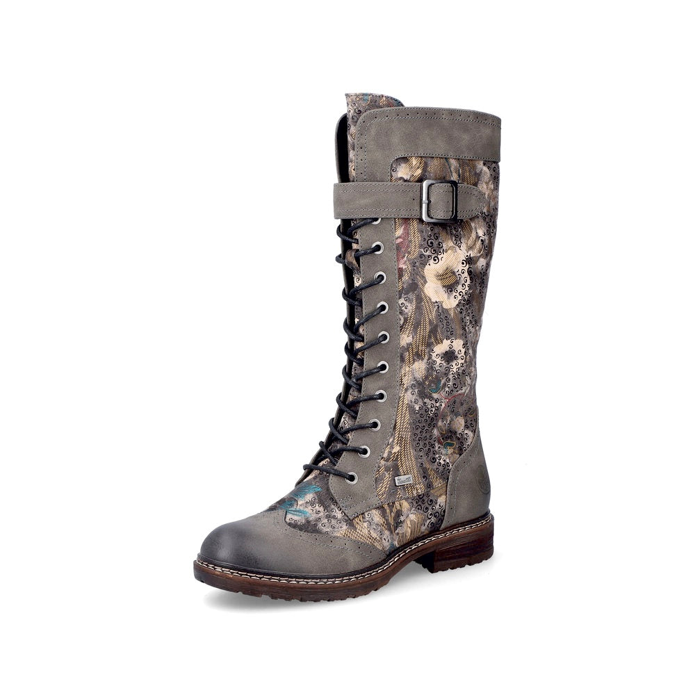 Rieker Ladies Lace Up Front Long Boot