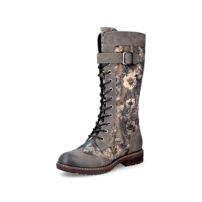 Rieker Ladies Lace Up Front Long Boot