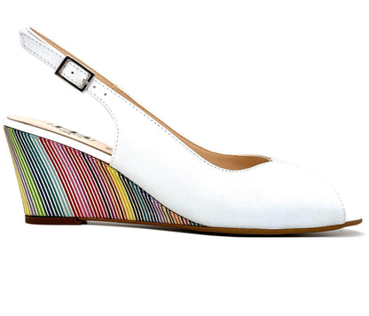 HB Shoes Ladies Torrorosso Sling Back Wedge Heel Peep Toe Shoe