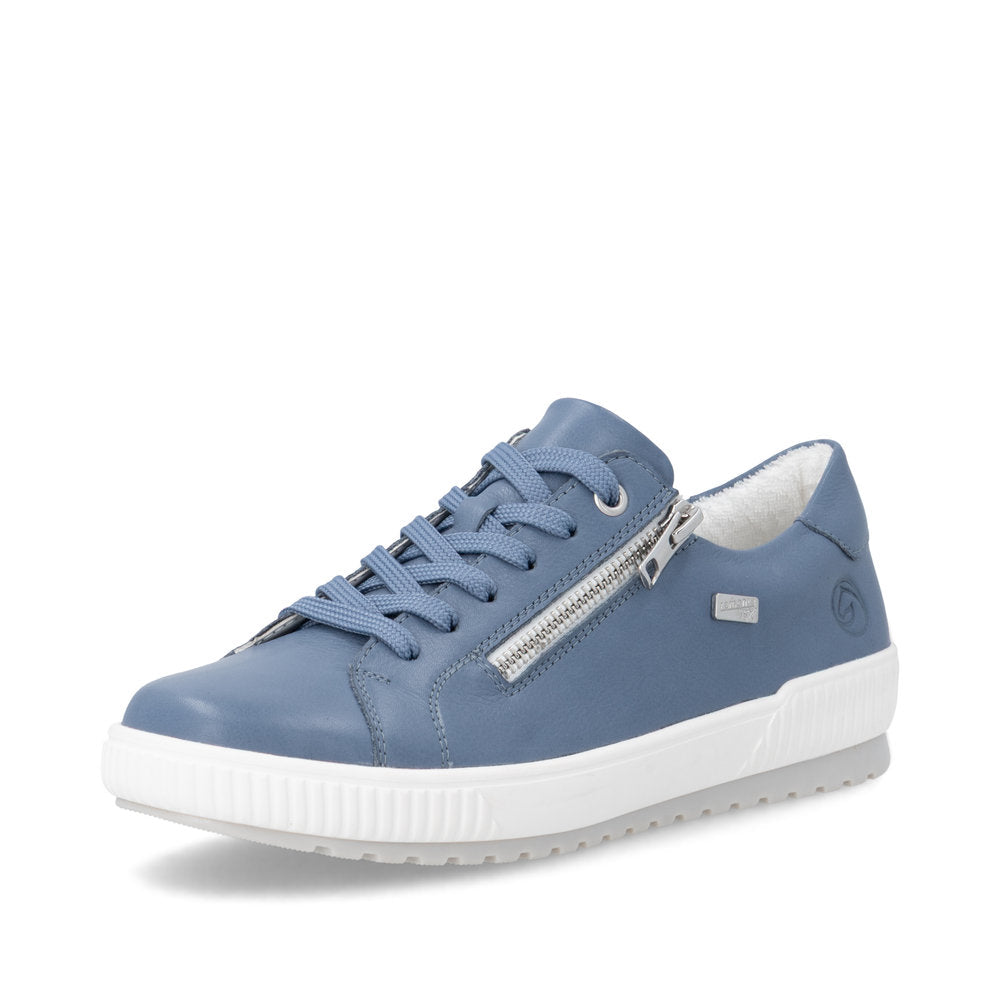 Remonte Ladies Side Zip Lace Up Tex Sneaker