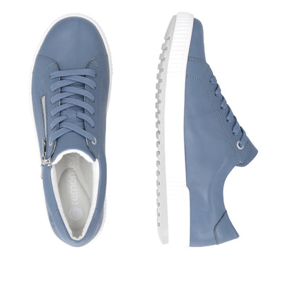 Remonte Ladies Side Zip Lace Up Tex Sneaker